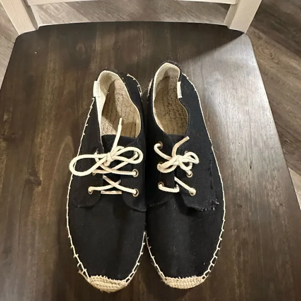 Soludos derby espadrilles black size 10